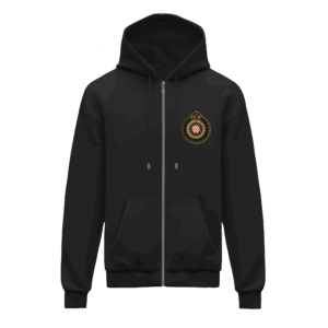 Felpa con zip e cappuccio nera