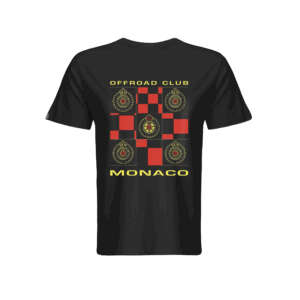 T-shirt ufficiale Offroad Club Monaco con bandiera Grand Prix nera