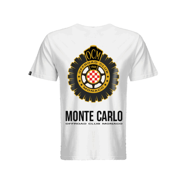 T-shirt classica bianca con logo iconico OCM - Monte Carlo