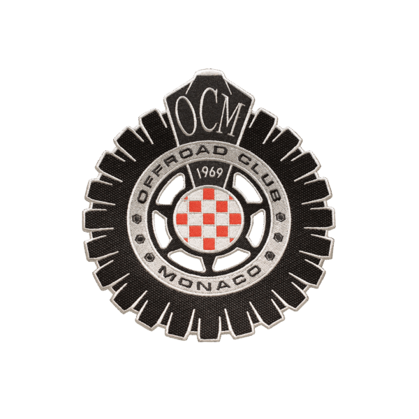 Patch termoadesivo argento grande Offroad Club Monaco