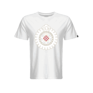 T-shirt premium collection bianca – vinile bianco & brillantini