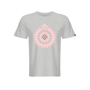 T-shirt premium collection grigia – vinile rosa & brillantini