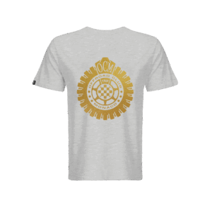 T-shirt premium collection grigia – vinile oro metallizzato