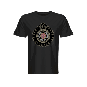 T-shirt premium collection nera – vinile nero & brillantini