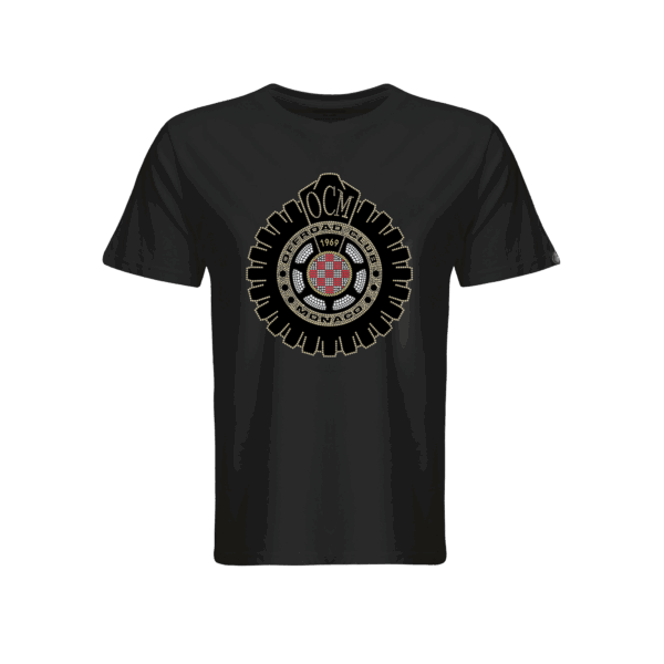 T-shirt premium collection nera – vinile nero & brillantini