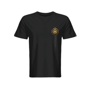 T-shirt classic limited edition – nera con patches ricamati oro