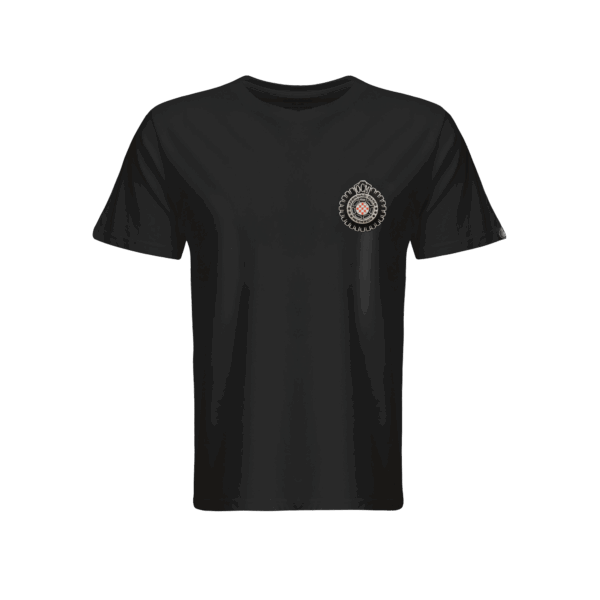 T-shirt limited edition – nera con patches ricamati silver
